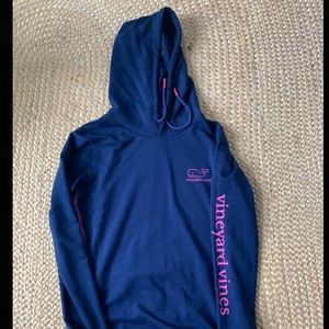 Vineyard Vines Navy and Pink Long Sleeve Tee